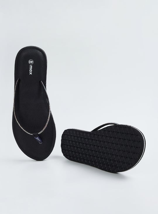 Women Stone Embellished Flip Flops