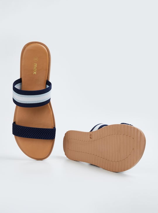Women Striped Flat Sandals