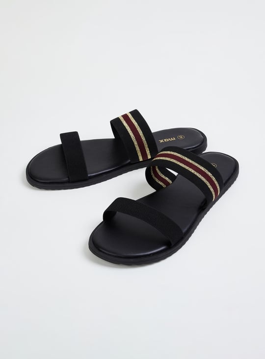 Women Striped Flat Sandals