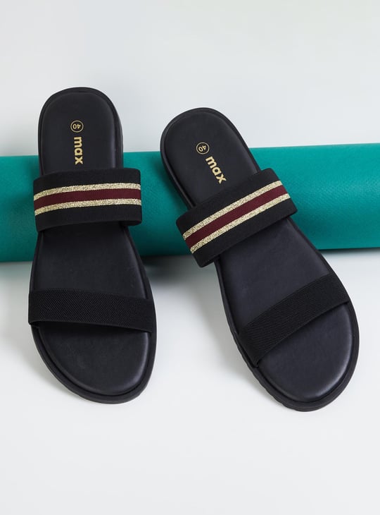 Women Striped Flat Sandals