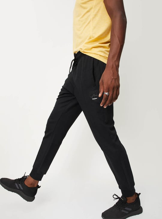 Men Pintuck Active Joggers Black Printed