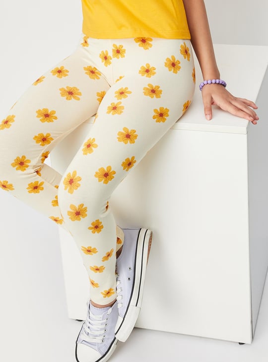 Girls Printed Full-Length Leggings