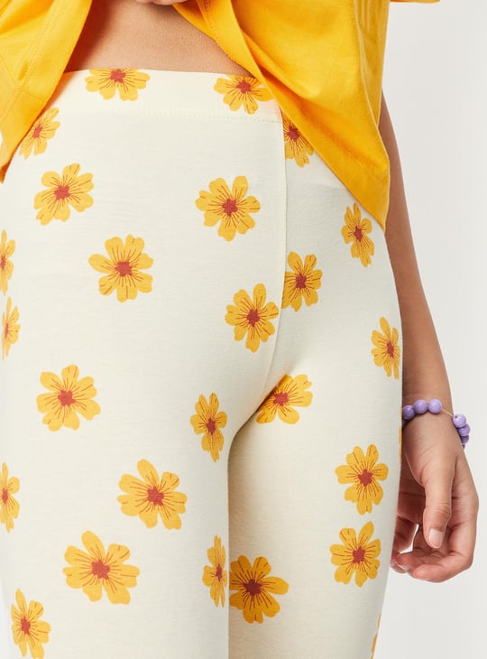Girls Printed Full-Length Leggings