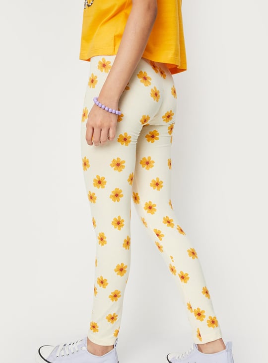 Girls Printed Full-Length Leggings