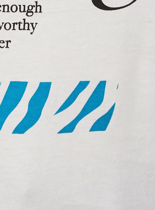 Women Slogan Printed Round Neck T-shirt