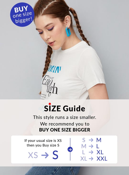 Women Slogan Printed Round Neck T-shirt