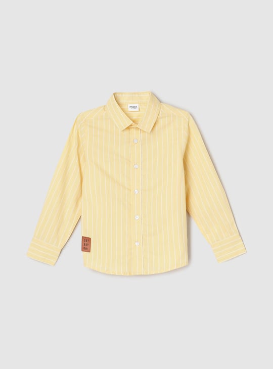 Ajio Shirts Yellow Check Buy Boys Striped Cotton Shirt Online At Just