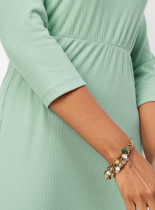 Women Knit Midi Dress with Cut-Out