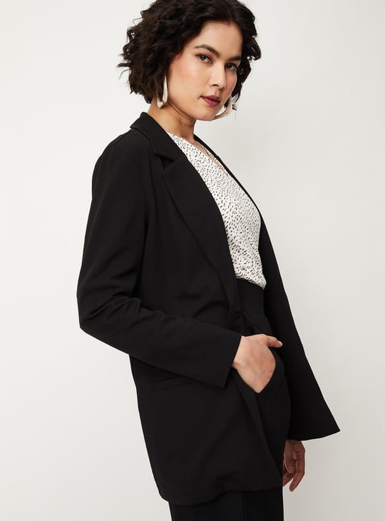 Womens Solid Knitted Formal Blazer
