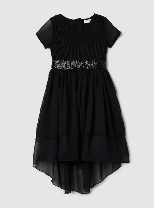 Girls Sequinned Layered Dress