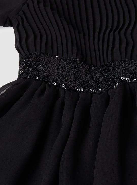 Girls Sequinned Layered Dress
