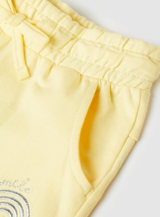 Girls Solid Drawstring Waist Joggers