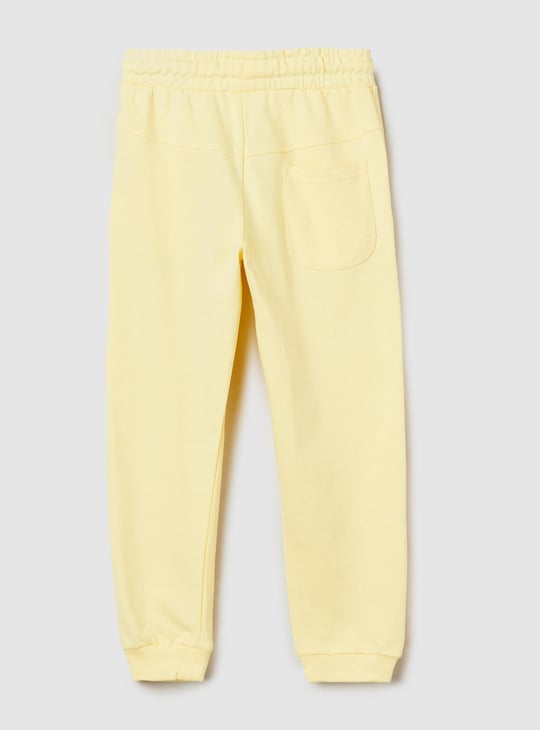 Girls Solid Drawstring Waist Joggers