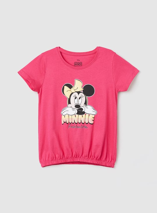 Girls Minnie Mouse Elasticated Hem T-shirt