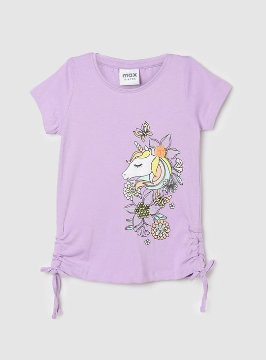 Girls Unicorn Printed T-shirt