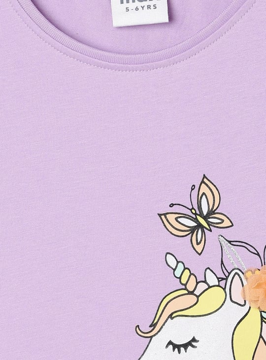 Girls Unicorn Printed T-shirt