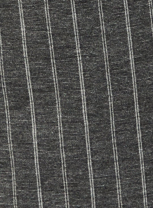 Men Carrot Fit Striped Formal Trousers