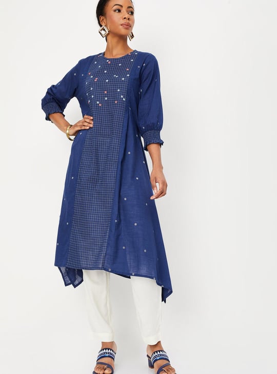 Women Embroidered Asymmetric Kurta