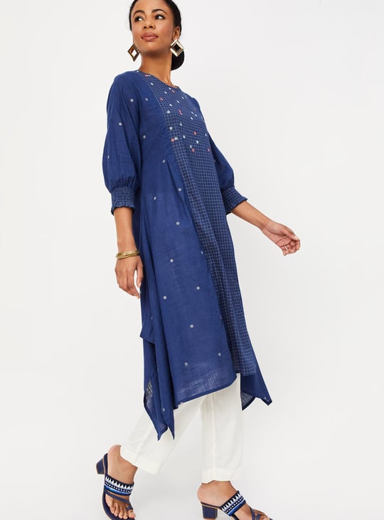 Women Embroidered Asymmetric Kurta