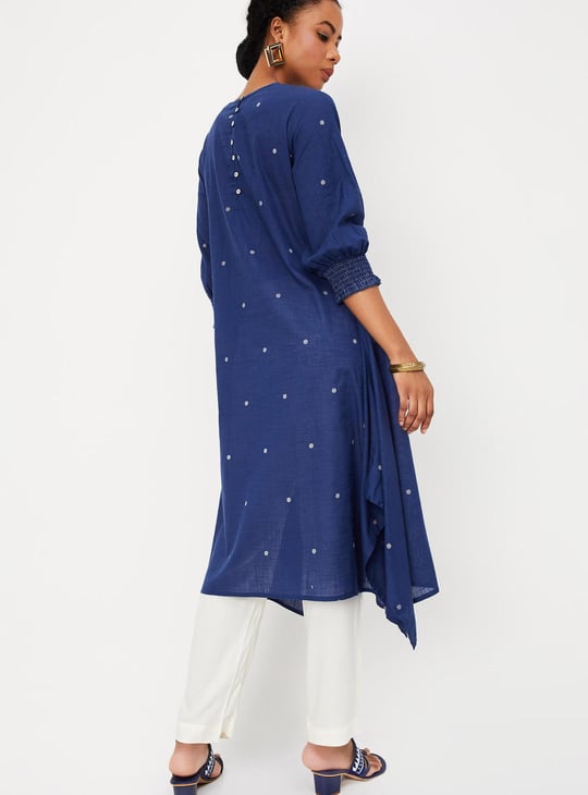 Women Embroidered Asymmetric Kurta