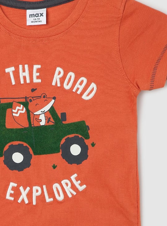 Boys Printed Knit Shorts Set