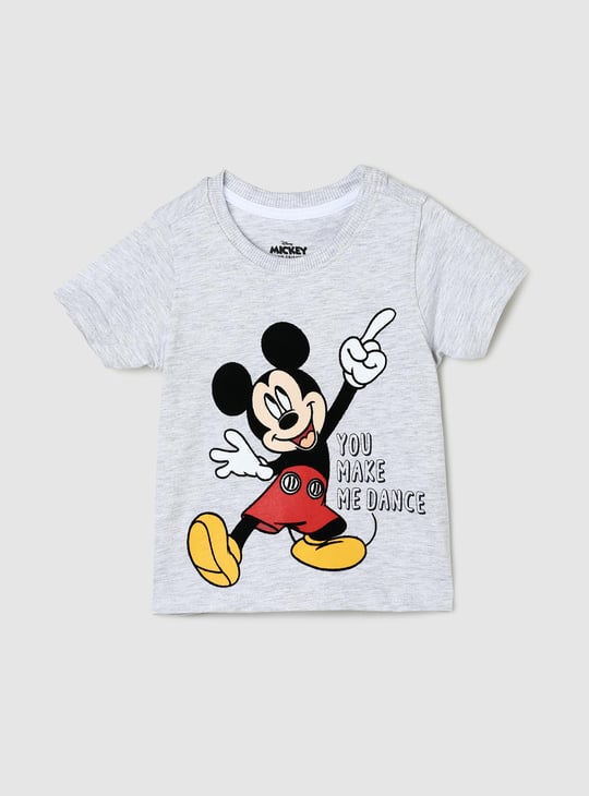 Boys Mickey Mouse Printed Cotton T-shirt - Main Image