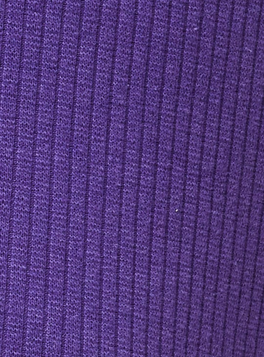 Girls Ribbed Full-Length Trousers