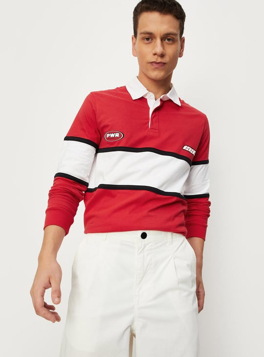 Men Colourblock Polo T-shirt