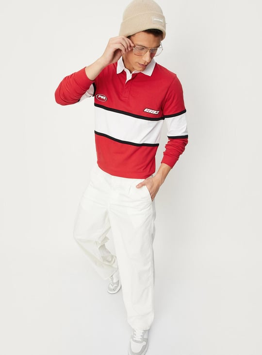 Men Colourblock Polo T-shirt