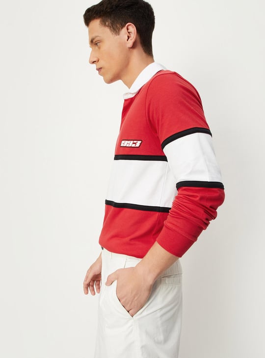 Men Colourblock Polo T-shirt