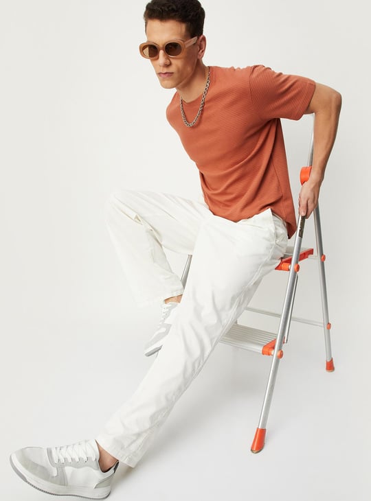 Men Ribbed Slim Fit T-shirt