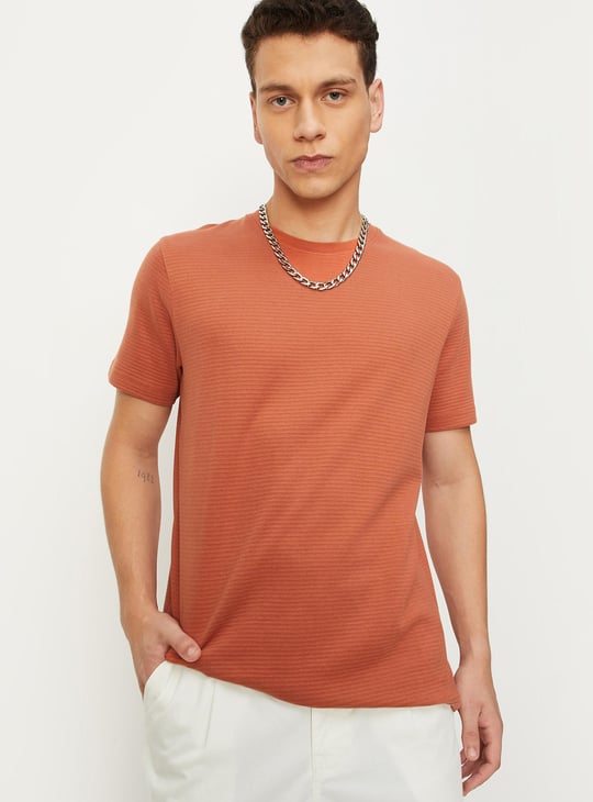 Men Ribbed Slim Fit T-shirt