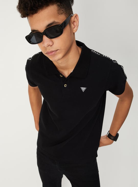 Boys Polo T-shirt with Shoulder Taping