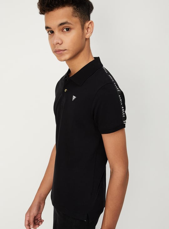 Boys Polo T-shirt with Shoulder Taping