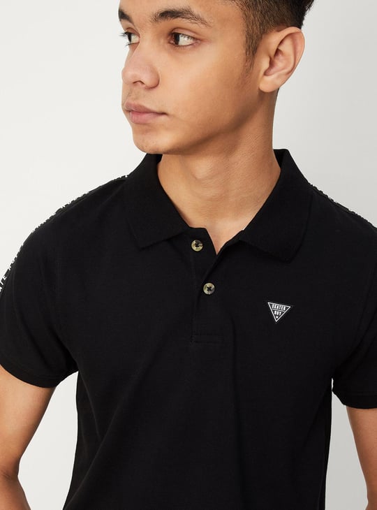 Boys Polo T-shirt with Shoulder Taping