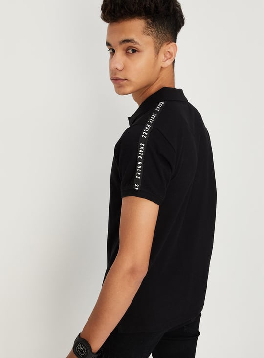 Boys Polo T-shirt with Shoulder Taping