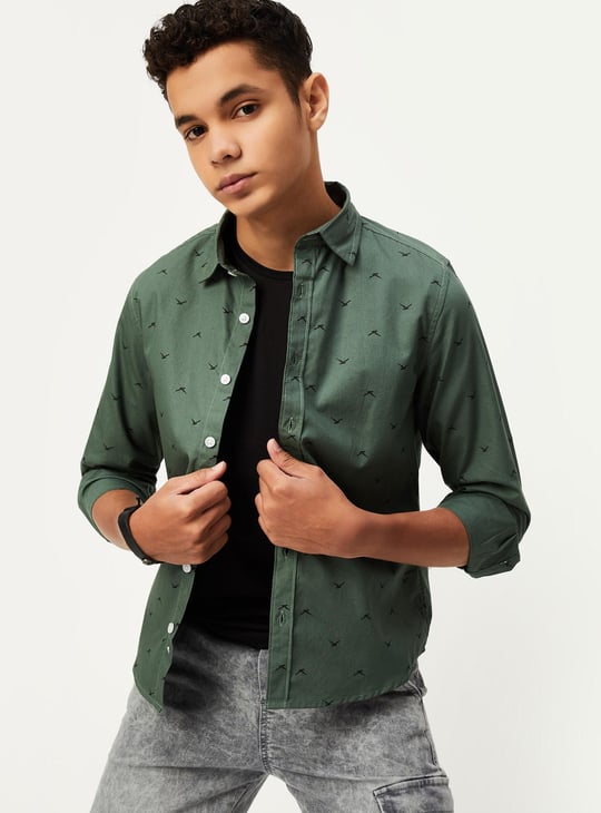 Boys Printed Cotton Shirt