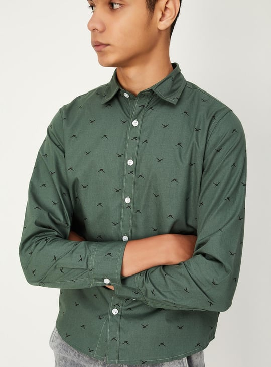 Boys Printed Cotton Shirt