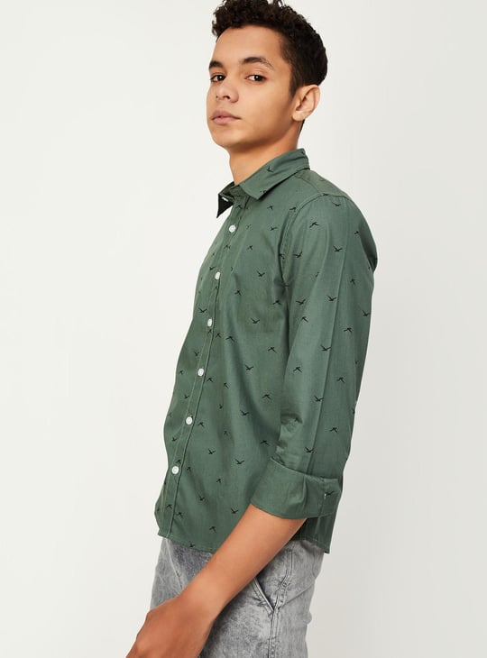 Boys Printed Cotton Shirt