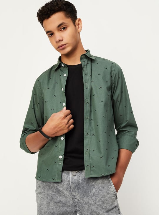 Boys Printed Cotton Shirt