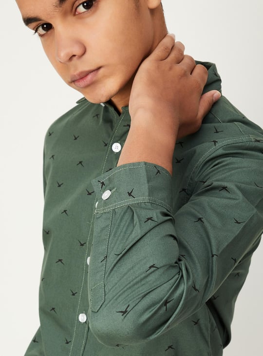 Boys Printed Cotton Shirt