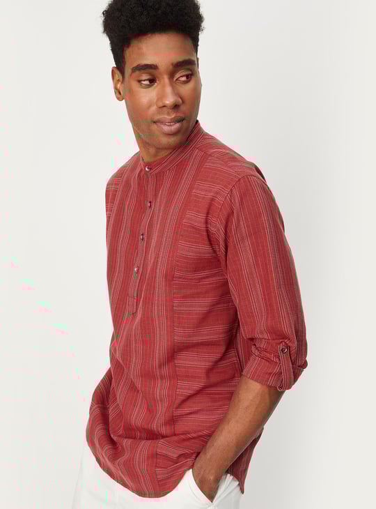 Men Striped Short Kurta