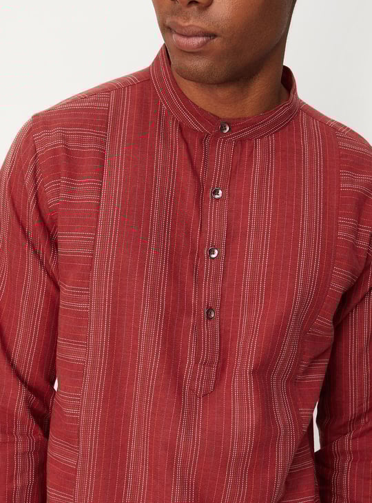 Men Striped Short Kurta