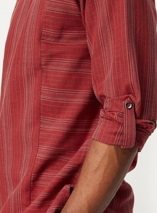 Men Striped Short Kurta