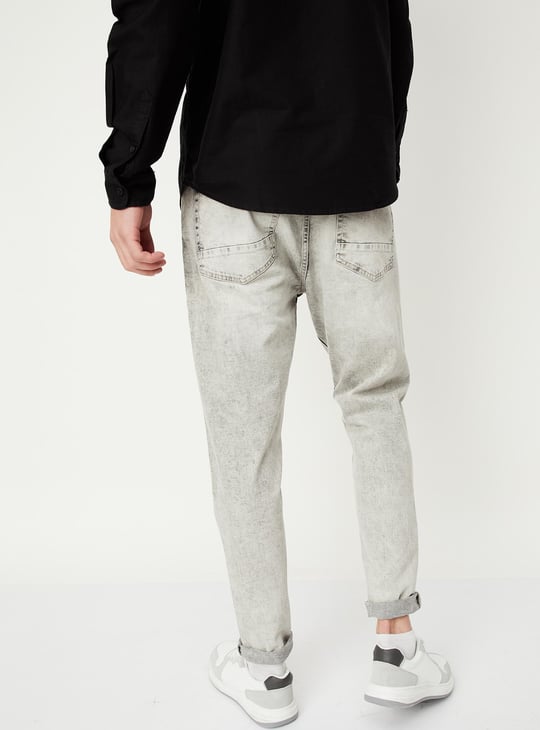 Men Acidwashed Carrot Fit Jeans