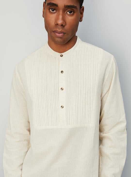 Men Pintuck Yoke Short Kurta