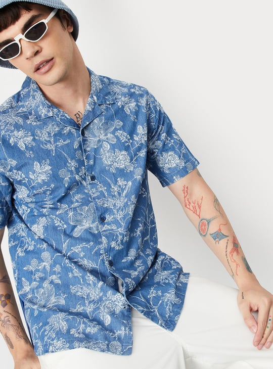 Men Printed Resort Collar Shirt
