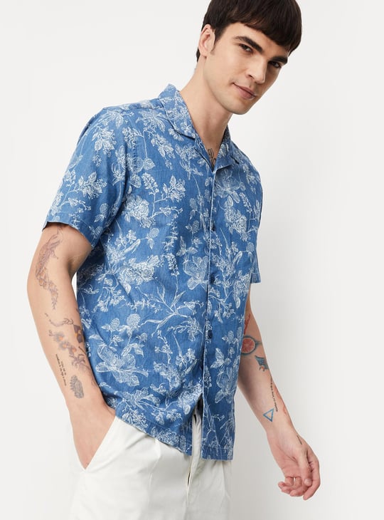 Men Printed Resort Collar Shirt