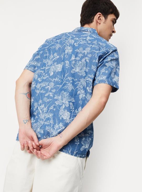 Men Printed Resort Collar Shirt