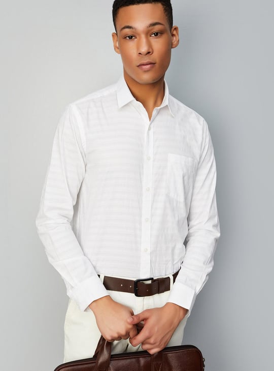 Men Slim Fit Striped Formal Shirt